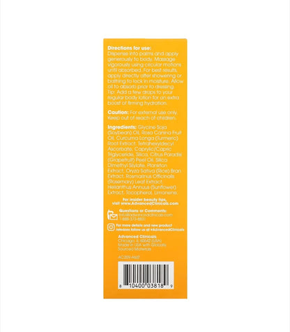 Advanced Clinicals - Vitamin C, Brightening Body Oil, 3.8 fl oz (112 ml)