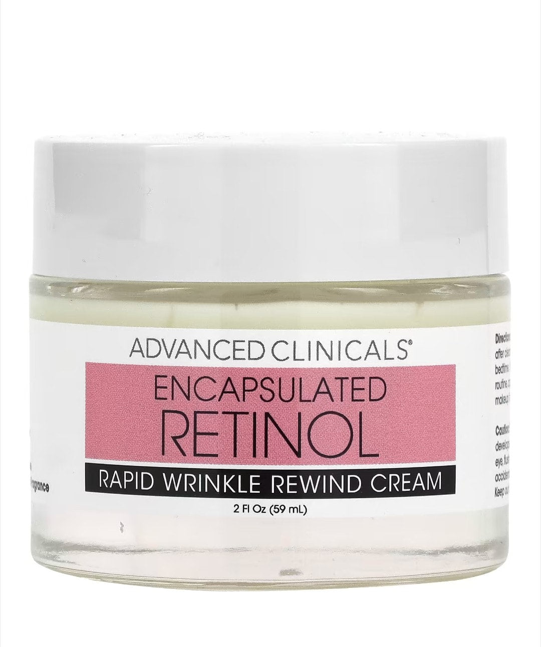 Advanced Clinicals - Encapsulated Retinol, Rapid Wrinkle Rewind Cream, Fragrance Free, 2 fl oz (59 ml)