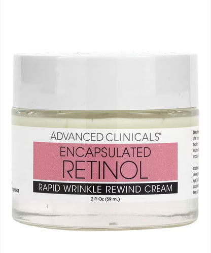 Advanced Clinicals - Encapsulated Retinol, Rapid Wrinkle Rewind Cream, Fragrance Free, 2 fl oz (59 ml)
