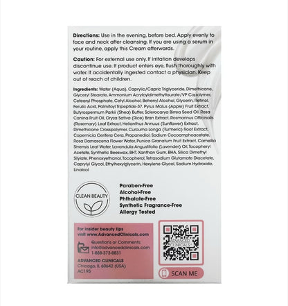Advanced Clinicals - Encapsulated Retinol, Rapid Wrinkle Rewind Cream, Fragrance Free, 2 fl oz (59 ml)