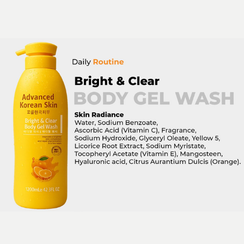 Advanced Korean Skin Bright Vitamin C &amp; Vitamin E Clear Body Gel Wash