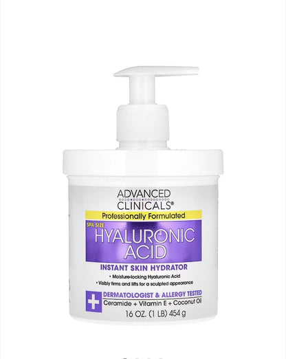 Advanced Clinicals - Hyaluronic Acid, Instant Skin Hydrator, 1 lb (16 oz