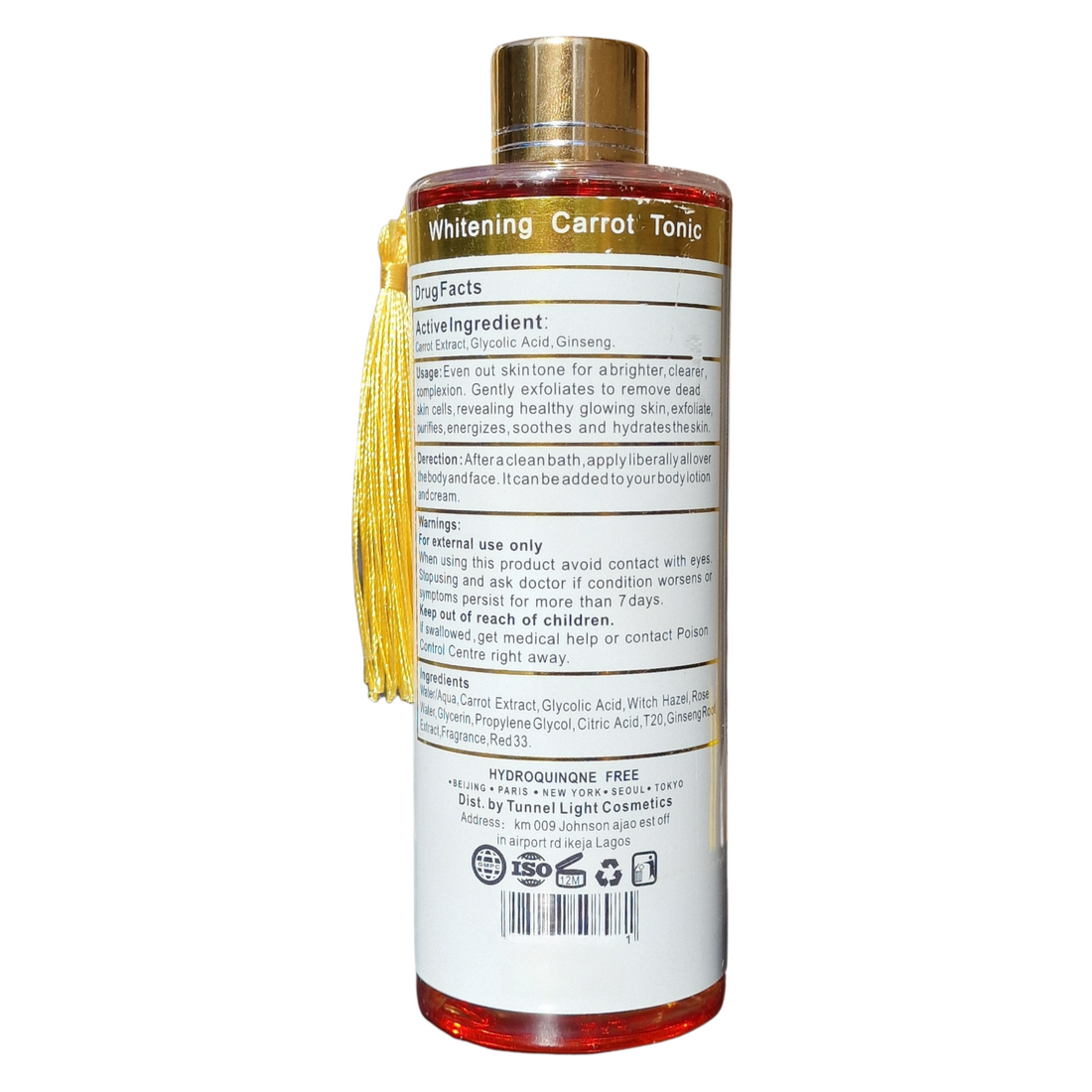 Morrocan Argan Essential Oils 6in1 - Whitening Carrot Tonic (300ml / 11 fl oz)