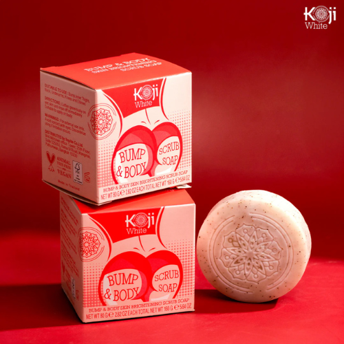 Koji White Kojic Acid Bump Eraser Body Scrub Soap 2 Bars (160g)