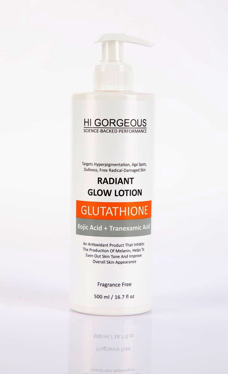 Hi Gorgeous - Radiant Glow Lotion Glutathione, Kojic Acid + Tranexamic Acid (500ml/ 16.7 fl.oz)