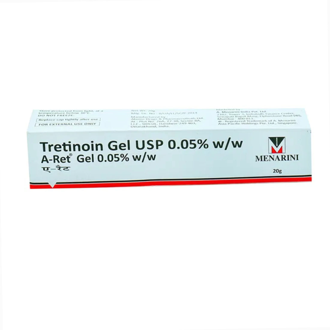 Menarini - Tretinoin Gel USP( 0.1/0.025/0.05) W/W